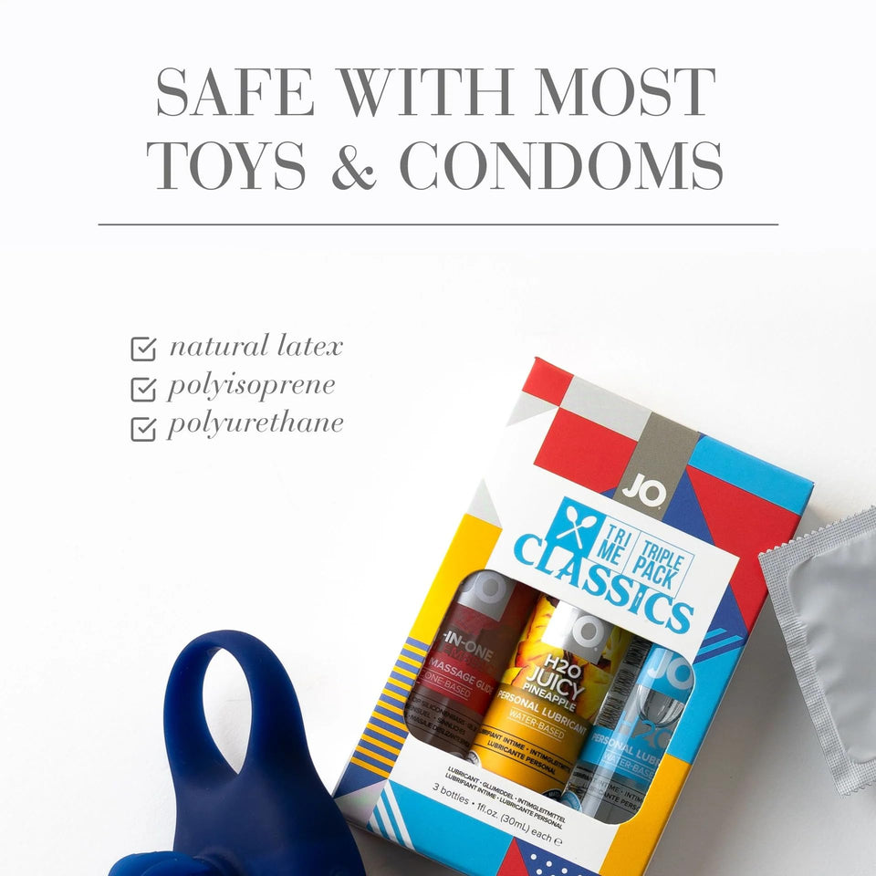 System Jo Trime Triple Pack Classics  Jos Allinone Massage Glide Plus Joas Classic H20 Lube And Juicy Pineapple Lubricant