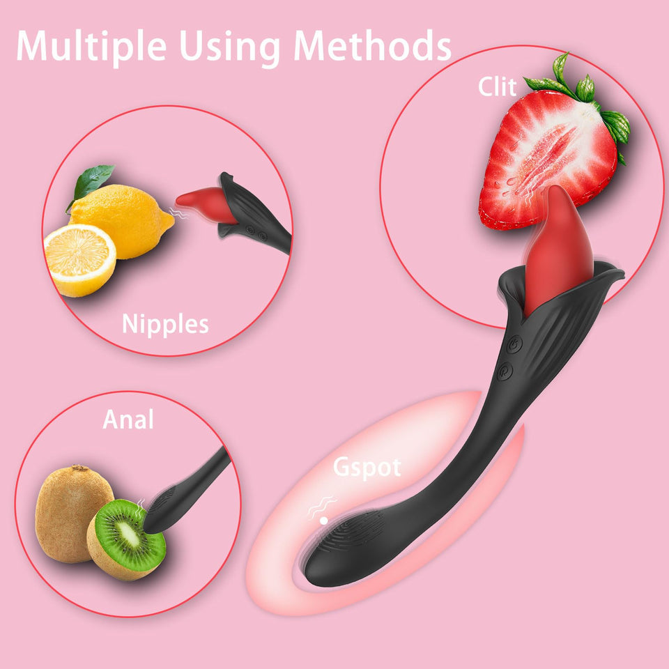 G-spot Clitoral Vibrator Sex Toys - 2 in 1 Powerful Nipple Vagina Clitoris Anal Massager Adult Toys Dildo with 10 Vibrating Mode