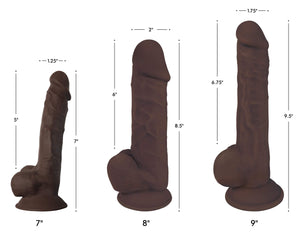 Fleshstixxx 8In Silicone Dildo W/ Balls Chocolate