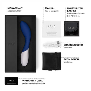 Lelo Mona Wave Personal Massager Vibrator For Women, G Spot Vibrator With Wavemotion Technology Silent Vibrator Sex Toy With 12 Vibration Patterns, Blue