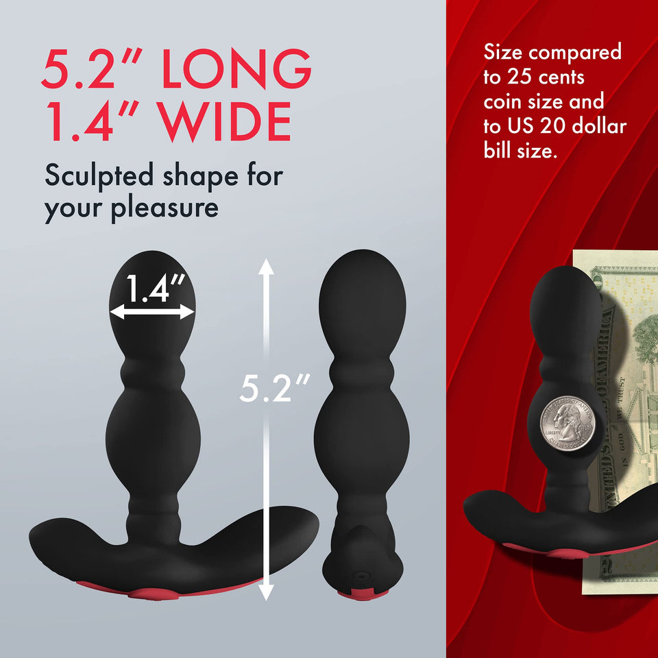 Forto Anal Premium Silicone Plug Vibrator Male Prostate Massager With 20 Vibration Modes Memory Function  Rechargeable  Flexible