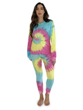Just Love Womens Tie Dye Two Piece Thermal Pajama Set 6770-10478-L