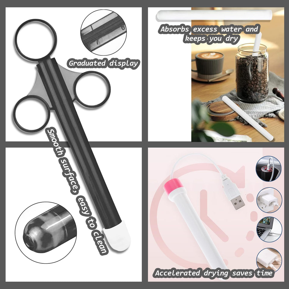 Sex Doll Male Masturbator Cleaning and Maintenance Kit 6 Pieces Male Sex Toy Love Doll Care Set: 3 x Absorbent Dryer Rods, 1 x L