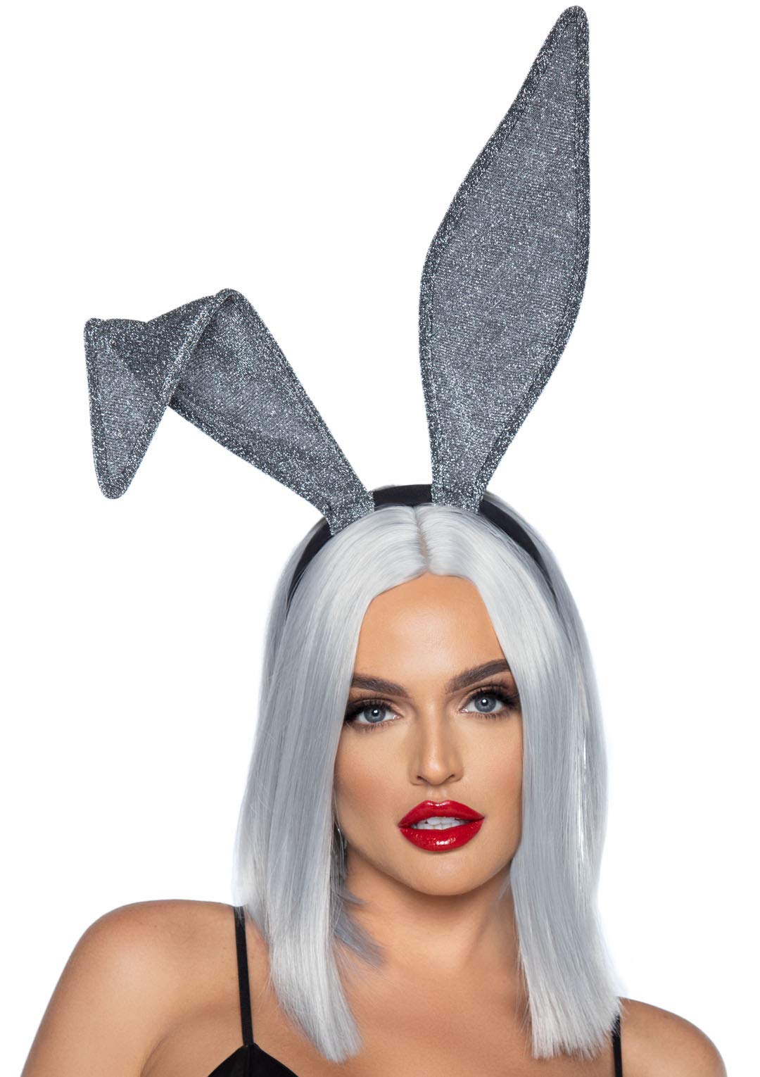 Glitter Bunny Ear Headband. - O/S / Silver