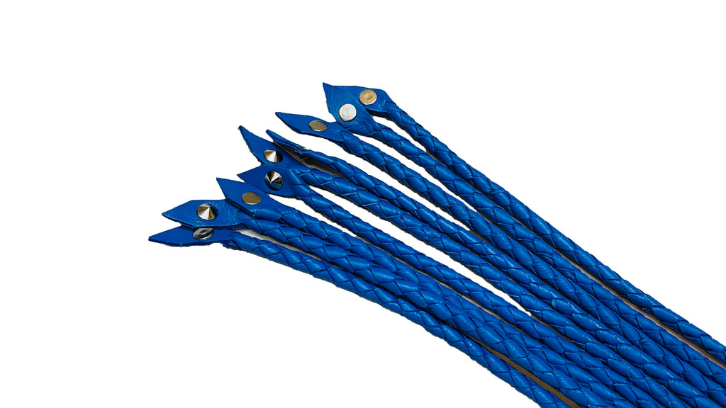 Generic Flogger Cat O Nine Braided 9 Tails Heavy Steel Studs Real Genuine Cow Hide Leather Floggers Valentine Day (Blue)