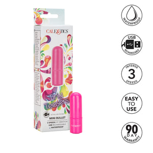Calexotics Tiny Teasers Mini Bullet - Adult Rechargeable Vibe Massager - Waterproof Travel Size Sex Toys For Couples - Pink