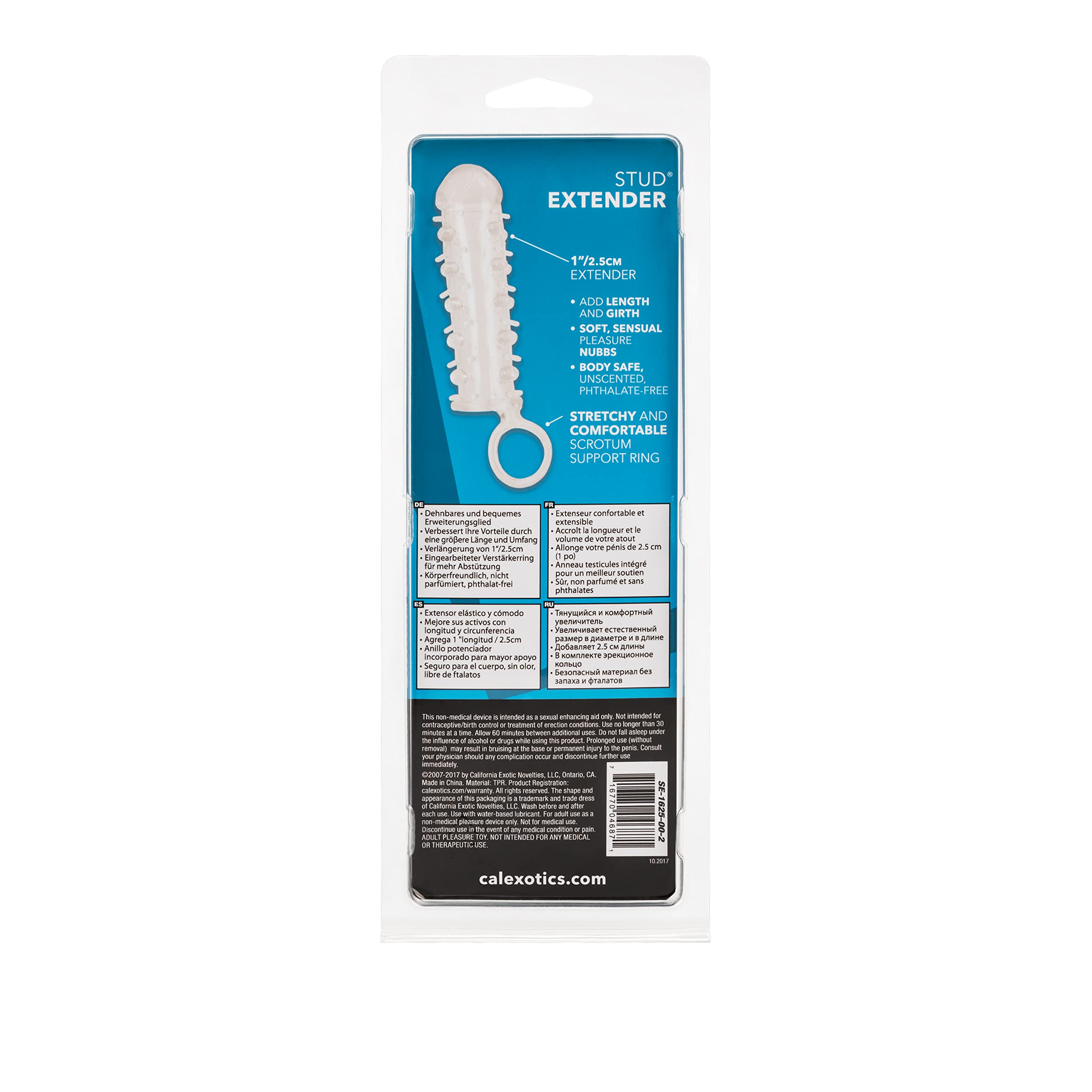 California Exotics Stud Extender with Support Ring, Clear