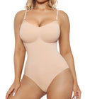 BRABIC Bodysuits for Women Tummy Control Shapewear Seamless Round Neck Butt Lifter Body Shaper Tank Top (Large, Beige)