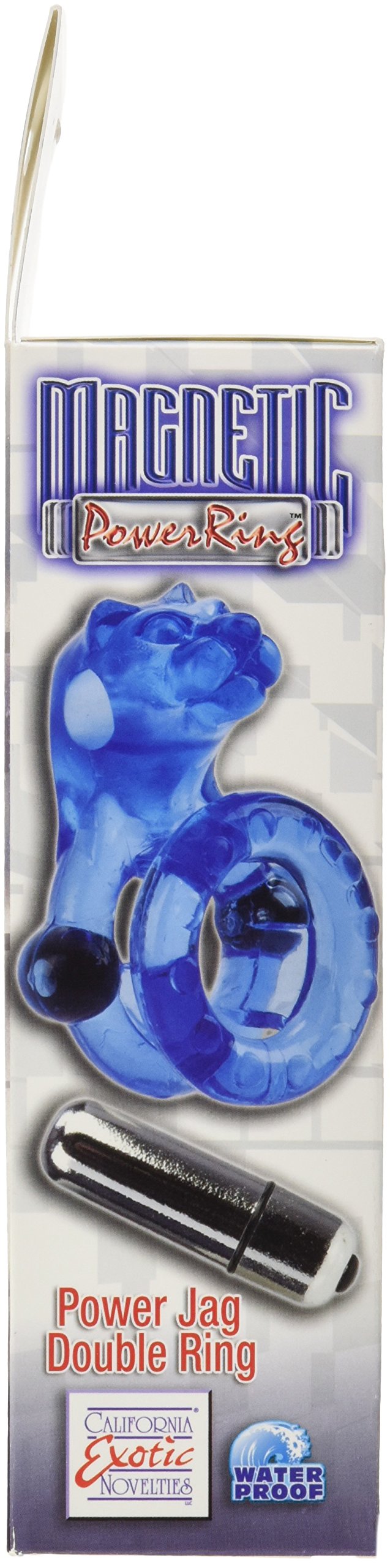 California Exotic Novelties Magnetic Power Ring Power Jag Double Ring, Blue