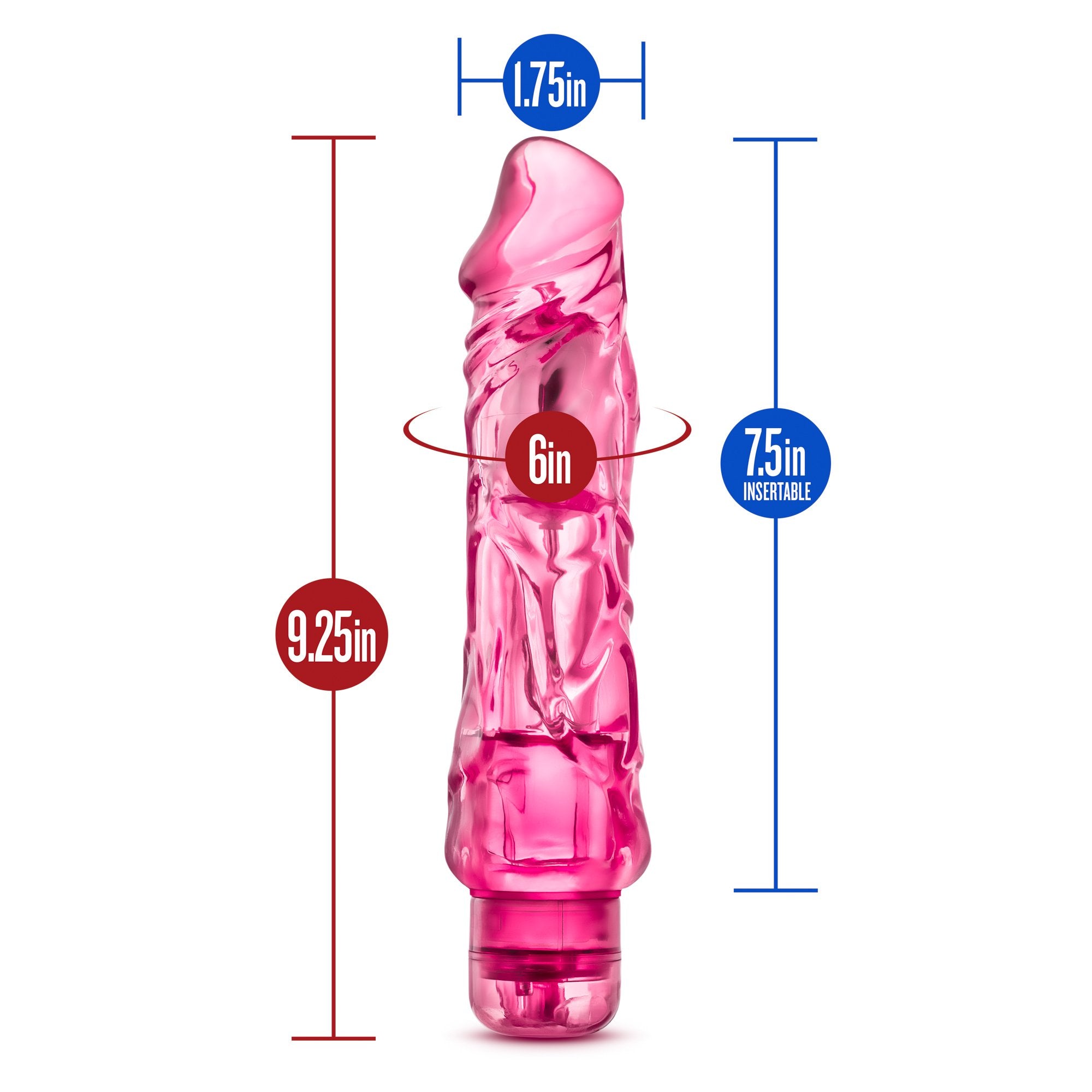 Blush Wild Ride - 9'' Long Soft Large 2'' Thick Realistic Vibrating Dildo - Multi Speed Powerful Vibrator - Ipx7 Waterproof - Bo