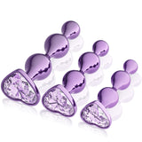 YOOMAI 3 Pcs Metal Anal Butt Plugs Adult Sex Toys,Alloy Butt Beads with Heart Shaped Base, Jewelry Design Anal Beads for Men Wom