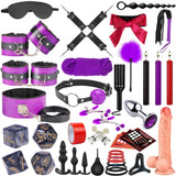 Sex Toys BDSM Restraints Dildo, 36Pcs Kit Bondage Gear and Accessories for Adult Women and Couples (Purple, 36 Piece Set)
