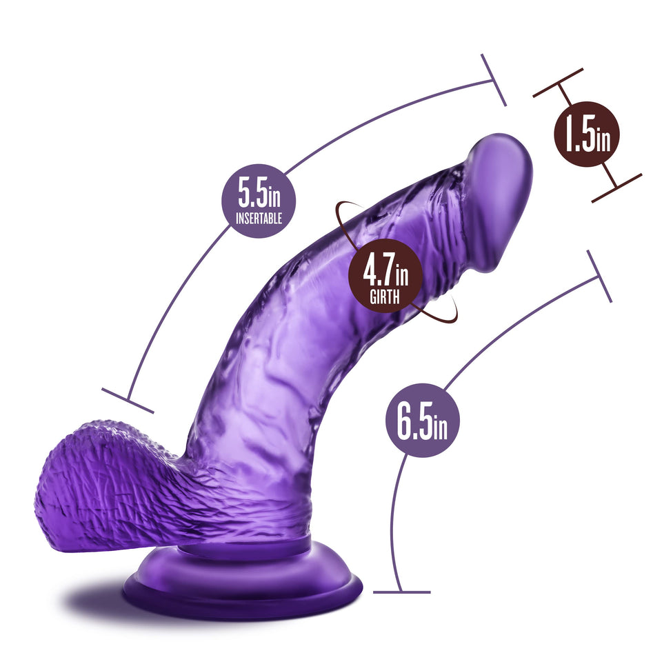 Blush Novelties B Yours Sweet N' Hard 8-6 1/2 Inch Soft Realistic Feel Stimulating Curved Dildo - Suction Cup Harness Compatible
