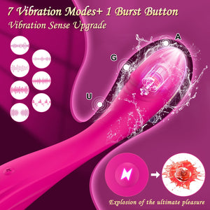 G Spot Rose Vibrator Women Sex Toys, One-Burst Powerful Clit Vibrating Toy with 7 Vibration Modes for Couple Pleasure, Clitoral