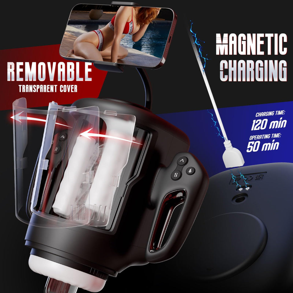 Lumodia Male Masturbator, 3 in 1 Male Sex Toys for Men with 10 Vibrating & 6 Rubbing Patterns, Adult Toys with 2 Heating Levels,