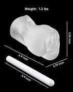 3 in 1 Pocket Pussy Male Masturbator & Drying Stick&Waterproof Storage Bag, Double-Ended Male Sex Toy Mouth Tongue Textured Vagi