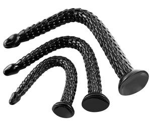 Difemstoy Super Long Butt Plug Dildo,19.3 '' Flexible Snake Anal Trainer Sex Toys for Women,Black