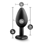 Blush Novelties Temptasia Bling Anal Plug - Platinum Cured Puria Silicone - Heart Shaped Butt Toy With Gem Base - Tapered Head F