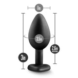 Blush Novelties Temptasia Bling Anal Plug - Platinum Cured Puria Silicone - Heart Shaped Butt Toy With Gem Base - Tapered Head F