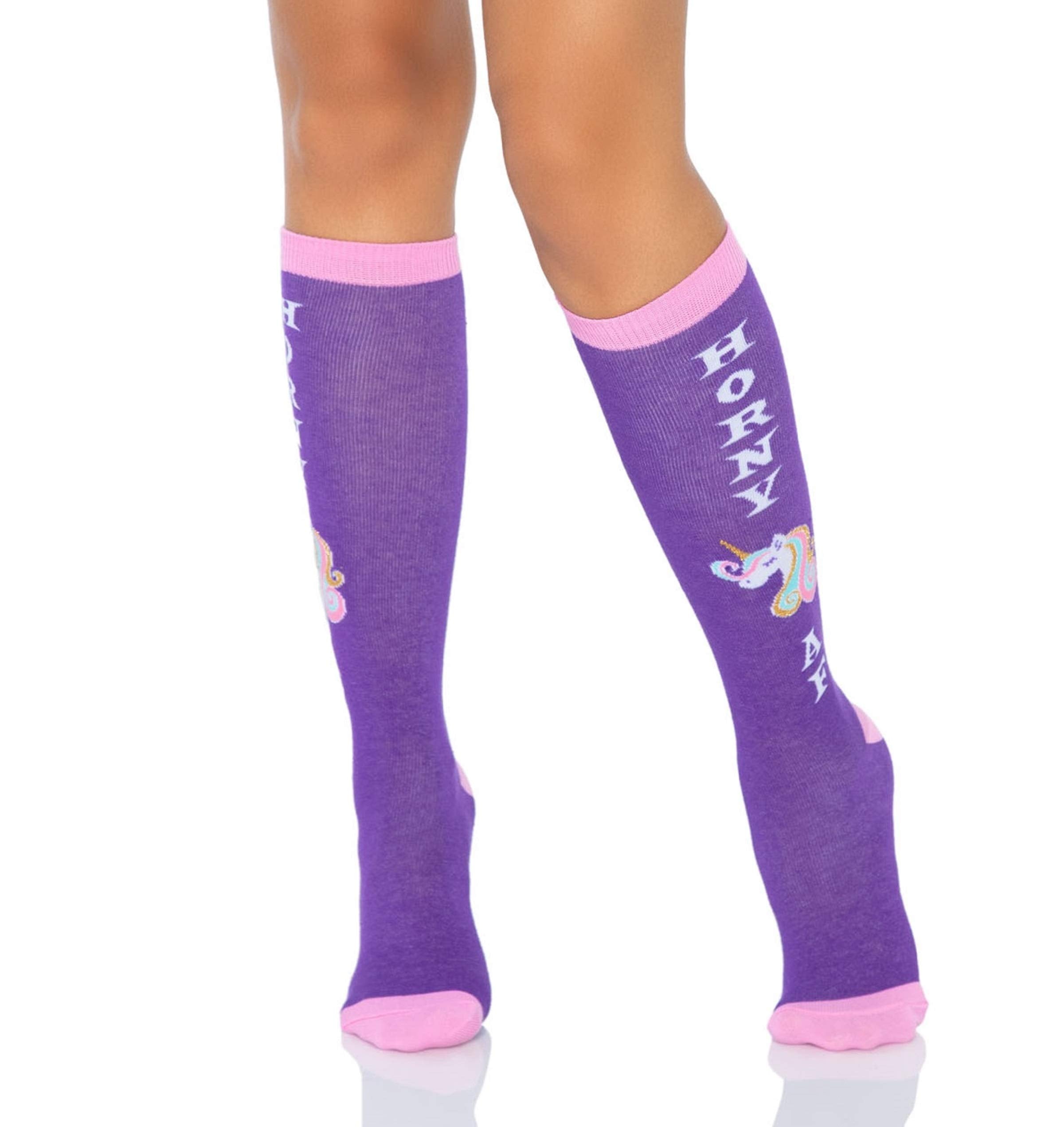 Horny Af Knee Socks. - O/S / Multicolor