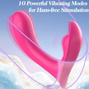 MOOLIGIRL Wearable Vibrator Sex Toys for Women - G Spot Vibrator for Clitoral Vaginal Dual Stimualtion with Dildo, Panty Vibrate