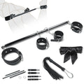 Spreader Bar Bondage Restraints BDSM Kit Couples Sex Toys, Adult Sex Toy with 4 Adjustable Cuffs, Whip & Blindfold, Bondage Gear