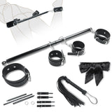 Spreader Bar Bondage Restraints BDSM Kit Couples Sex Toys, Adult Sex Toy with 4 Adjustable Cuffs, Whip & Blindfold, Bondage Gear