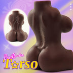 Ebony-Skin Sex Doll Male Masturbator with Perky Boobs Vagina and Tight Anal Sex Toys for Men Masturbation, Goyha 3 in 1 Adult To