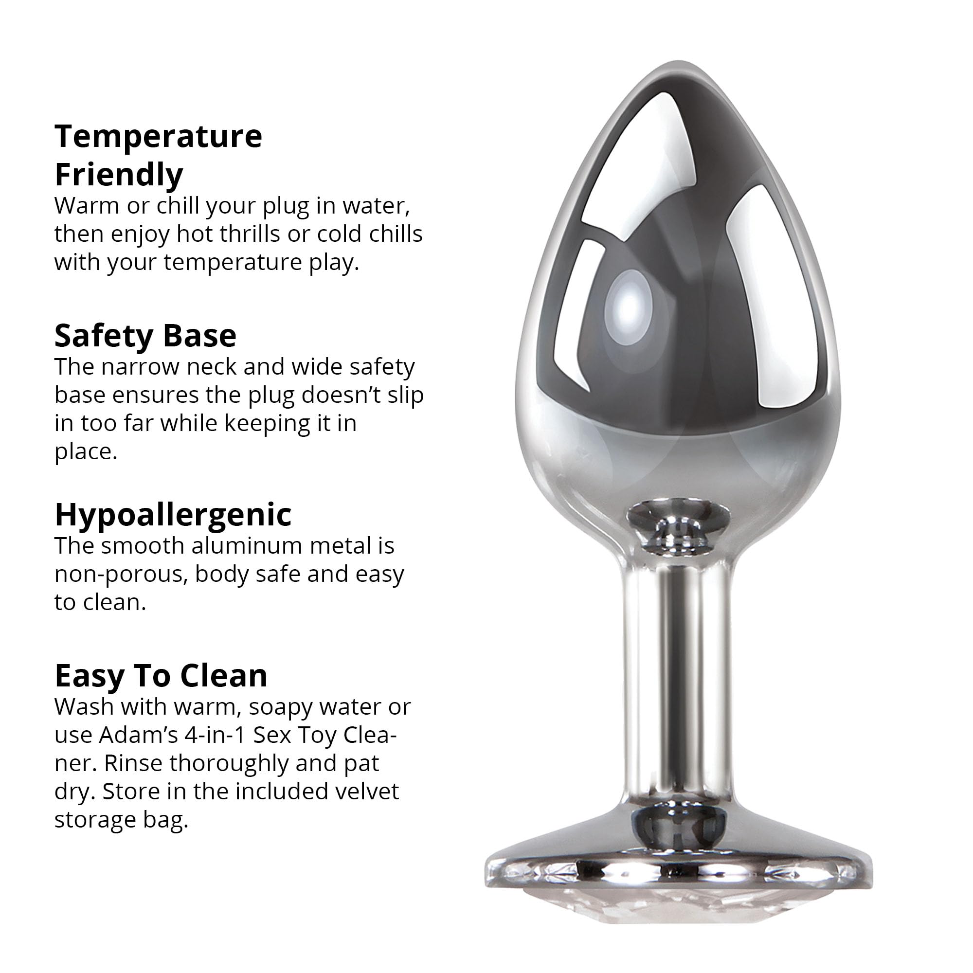 A&E Clear Gem Anal Plug Large