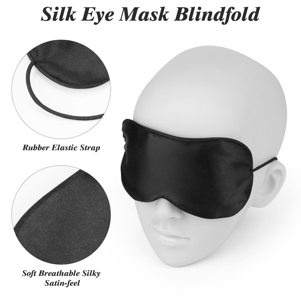 Sex Bondage BDSM Kit, Basic Restraints Set Toys for Adults Couples - Ball Gag for Mouth, Feather Tickler, Blindfolds for Sex Pla