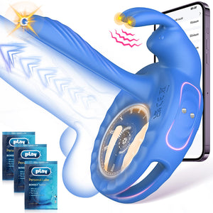 Penis Extender with G Spot Clitoris Stimulator Sex Toy for Men Male Vibrator, Adult Toys Penis Ring Cock Sleeve for Couples Man