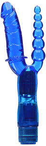 Golden Triangle Twice Da Vice Waterproof Multi-Speed Vibrator, Blue