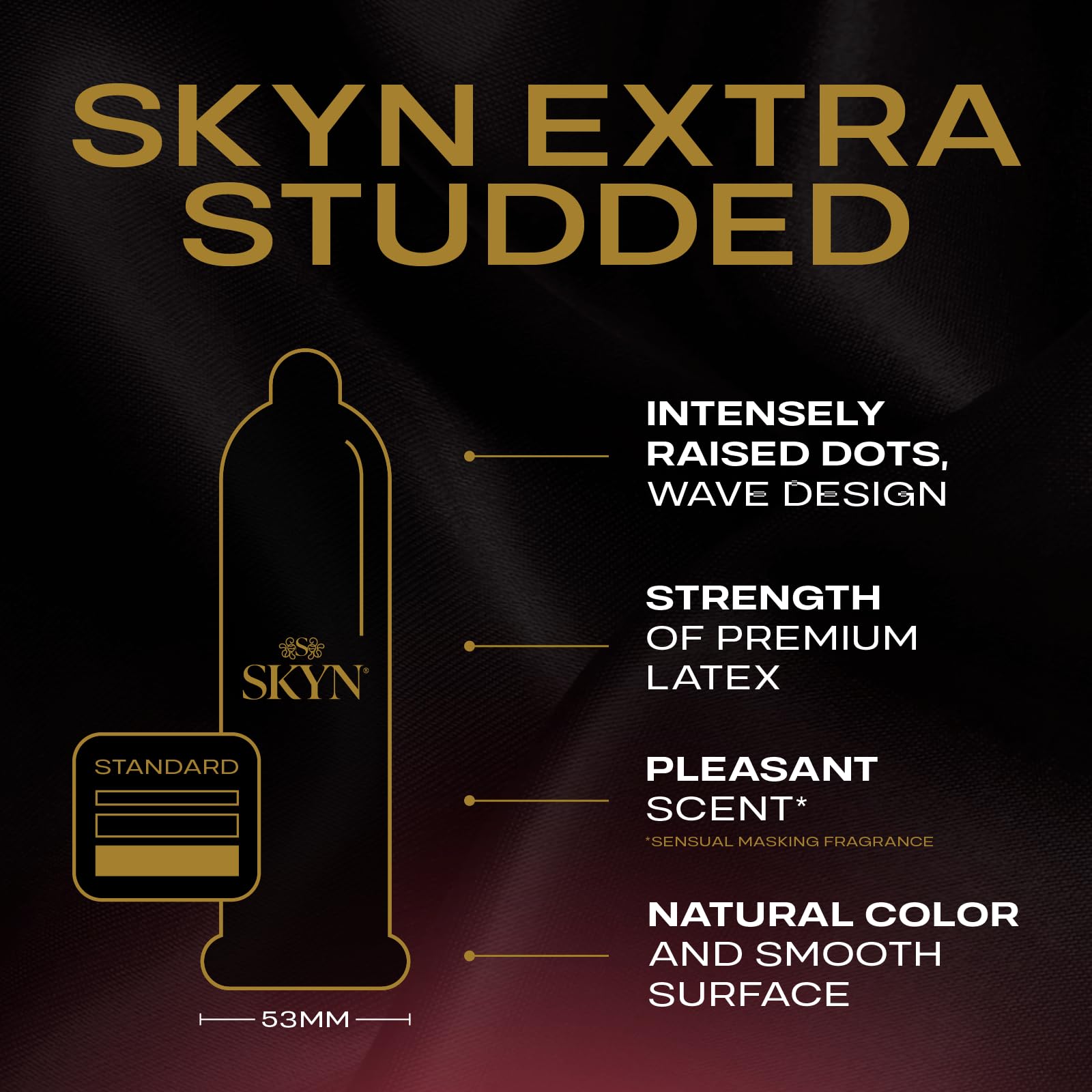 SKYN Extra Studded, 22 Count, Lubricated Latex-Free Condoms, Unique Texture Intensifies Every Moment