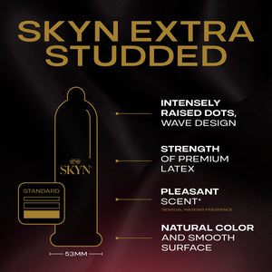 SKYN Extra Studded, 22 Count, Lubricated Latex-Free Condoms, Unique Texture Intensifies Every Moment