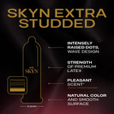 SKYN Extra Studded, 22 Count, Lubricated Latex-Free Condoms, Unique Texture Intensifies Every Moment
