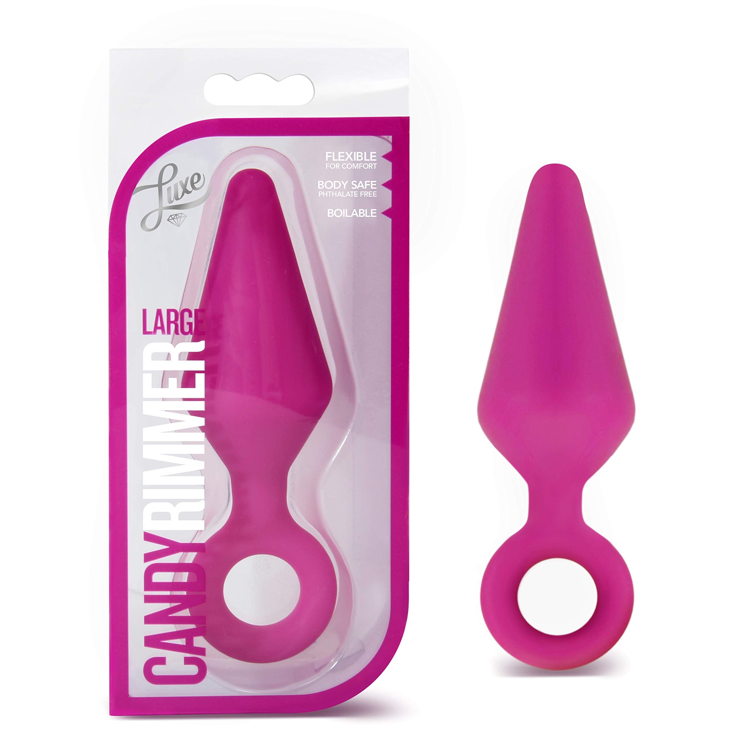Luxe Candy Rimmer Butt Plug, Fuchsia, Large