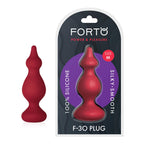 Forto Silicone F-30 Rippled Butt Plug - Anal Plug Training Silicone Anal Beads Plug Kit For Comfortable Long-Term Wear Prostate Massager Sex Toy With Narrow Flared Base & Long Neck For Men And Women (Red - Silicone Medium)