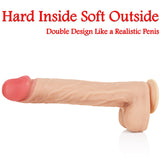 14.5 Inch Super Long Double Layer Realistic Dildo Liquid Silicone Material No Any Smell Huge Dong Large Penis (Skin)