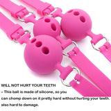 RYOZOCH Silicone Breathable Ball Gag for Adult Bondage Restraints Sex Play (Pink, 1.5in Ball)