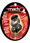 Macho Stallions Double Vibrating Ring  Black