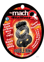 Macho Stallions Double Vibrating Ring  Black