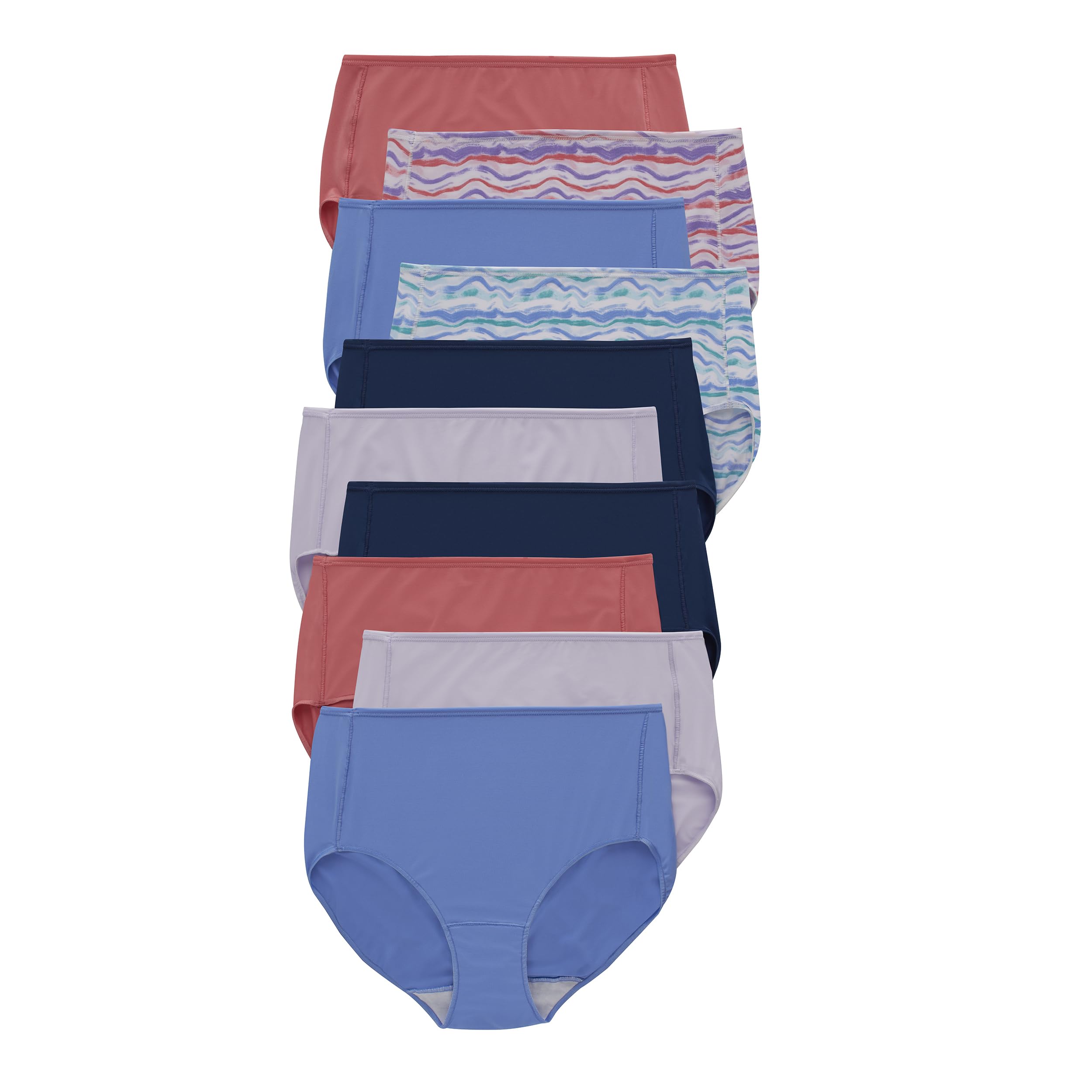 Hanes Womens Microfiber Panties Pack, Moisture-wicking Stretch Underwear, 10-pack (Colors May Vary) Briefs, Assorted Colors, 10-