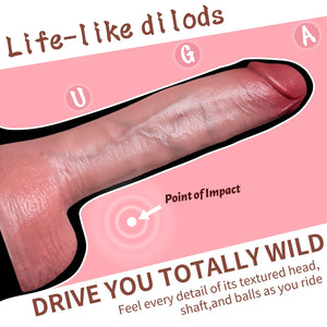9.44 Inch Reproduction Handmade Long Huge Dildo with Suction Cup, Realistic Soft Silicone Dildos Large Adult Sex Toys,Lifelike T