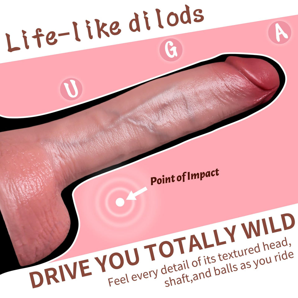 9.44 Inch Reproduction Handmade Long Huge Dildo with Suction Cup, Realistic Soft Silicone Dildos Large Adult Sex Toys,Lifelike T