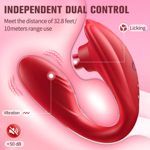 Sex Toys Vibrator with Remote Control - Wearable Vibrator Sex Toys for Women with 10 Licking and Vibration Modes for Without Han