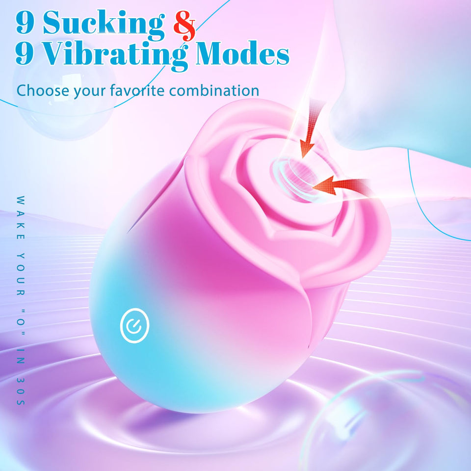 Gasevimo Vibrator Sex Toy Adult Toys - APP Control Rose Sex Toy Adult Toy with 9 Sucking & Vibrating Modes for Women Nipple Toys