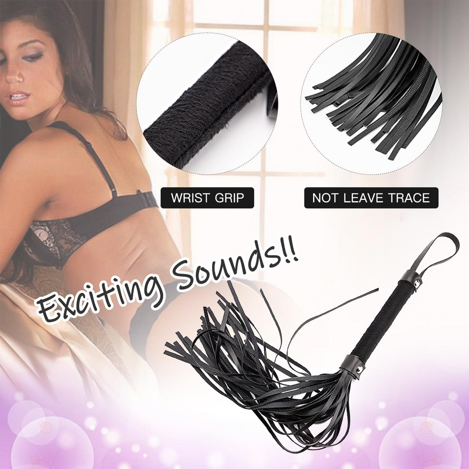 4Pcs Sex Feather Bondage Paddle Set.Leather Whip Spanking Whip for Couples Role Play Accessories,Bondage Restraint Sex Flogger P