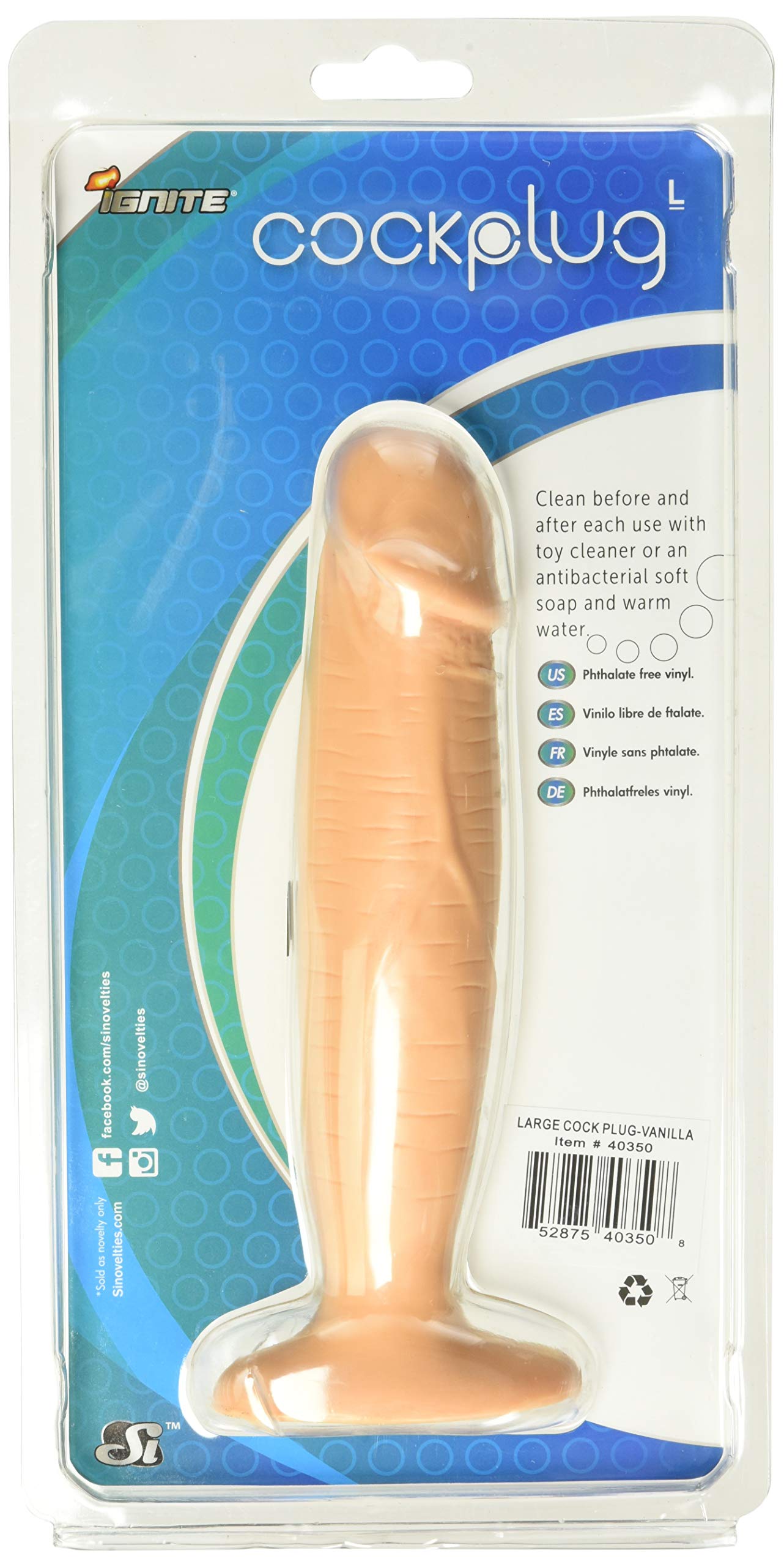 Ignite Cock Plug, Flesh, Large