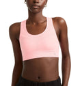 Champion Womens The Infinity Racerback Sports Bra, Moderate Support, Seamless, Moisture Wicking, Pink Bow, Medium