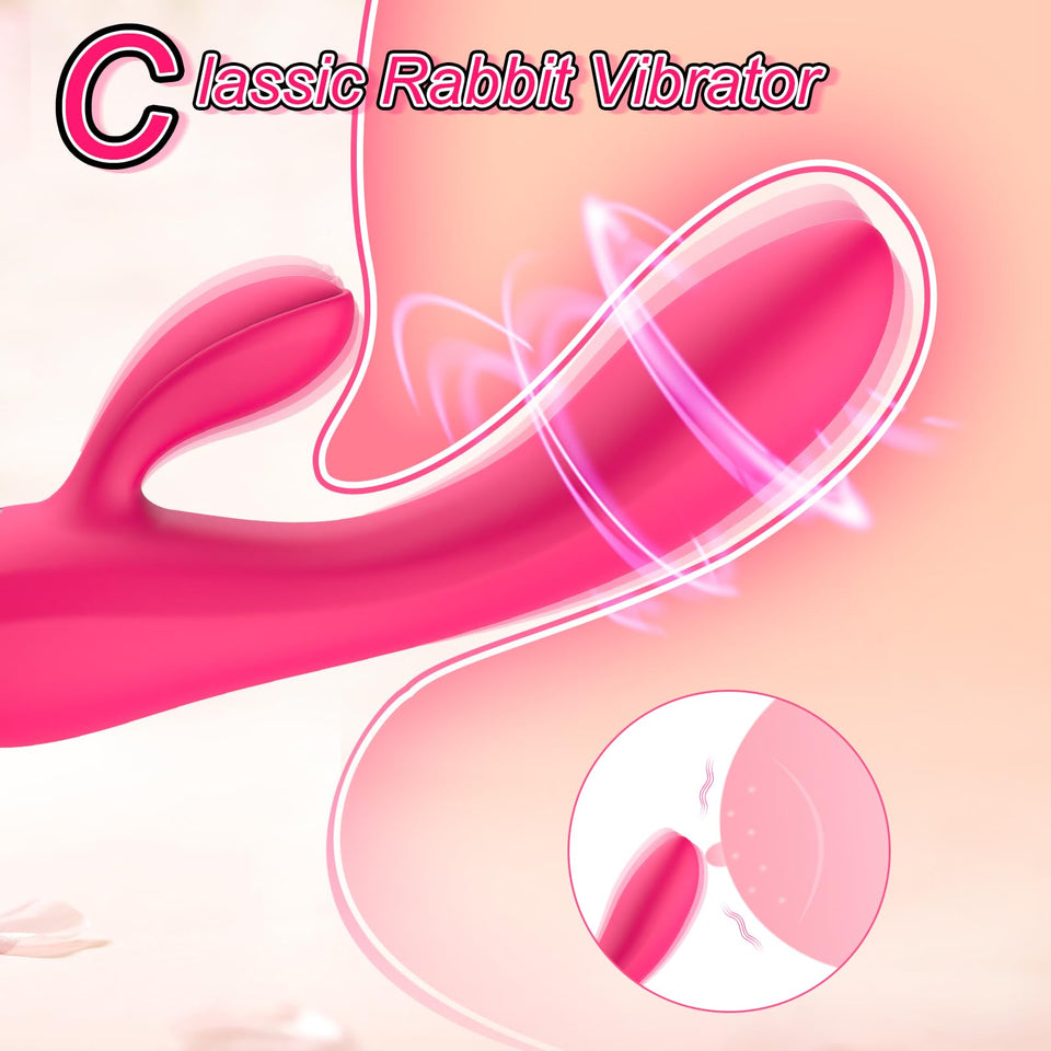 Rabbit Vibrator Sex Toys for Women - G Spot Clitoral Anal Dildo Vibrator with 7 Vibrating Modes & 3 Clit Speeds, Female Vibrator